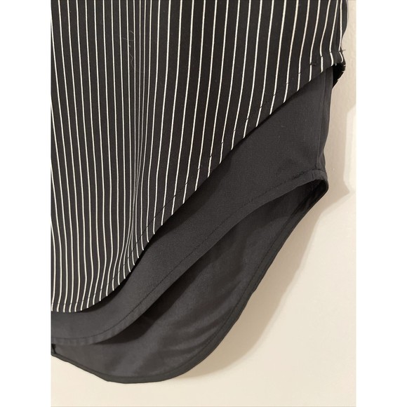 Rag & Bone Madison Pinstripe Silk A Line High Low Skirt Knee Length Size 2 - Picture 6 of 9